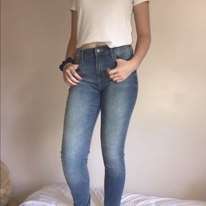 mid rise denim jeans
